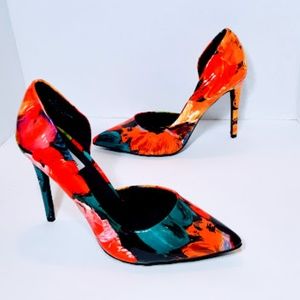 Steve Madden Artsy Flower Floral Heels sz 7.5